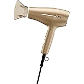 Conair 1875W Worldwide Travel Hair Dryer – Dual Voltage, Folding Handle, Ionic Technology – Champagne Compact Travel Blow Dryer for International Use
