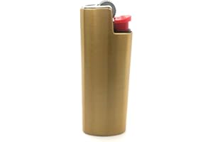 Lucklybestseller Vintage Metal Lighter Case Cover Holder Sleeve for Bic Mini Lighter J5 Gold Color