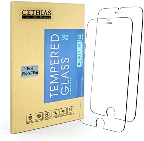iPhone 7 Plus Screen Protector[2-Pack], CETHIAS [3D Touch Compatible] iPhone 7 Plus 9H Hardness Rating Anti-Scratch HD Clear Tempered Glass Screen Protector for iPhone 7 Plus(2016)