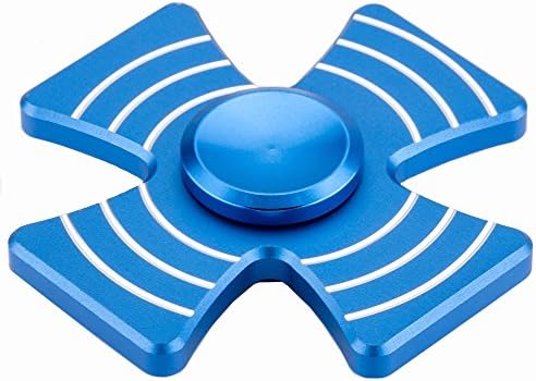 Hand Fidget Spinner High Speed Finger Cross spinners Stainless Steel Bearing fidget Toy for Adults Kids for Relieving Stress Anxiety ADHD Focus Boredom (Blue)