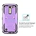 LG K8 Case, LG Escape 3 Case, LG Phoenix 2 Case, Venoro 2in1 High Impact Resistant Hybrid Dual Layer Hard Rugged Full-Body Slim Shockproof Phone Case Cover Shell (No Clip - Purple)