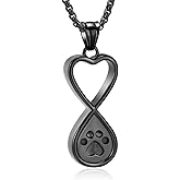 Oinsi Infinity Love Pet Cremation Jewelry for Ashes of Dog/Cat Funeral Keepsake Urn Necklace Pendant Memorial Jewellery