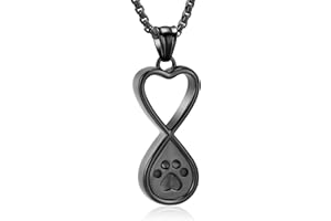 Oinsi Infinity Love Pet Cremation Jewelry for Ashes of Dog/Cat Funeral Keepsake Urn Necklace Pendant Memorial Jewellery