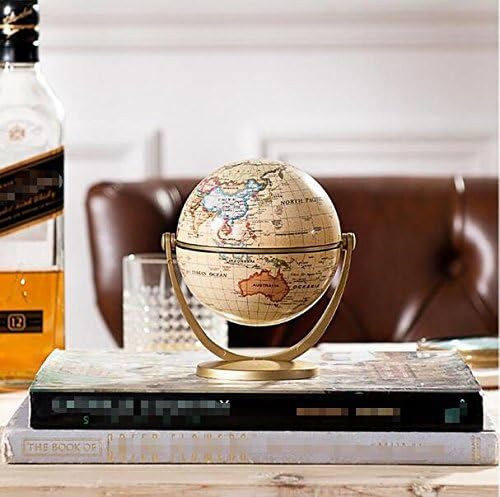 FTK 15CM Useful Vintage Retro Classical Style Plastic World Globe Earth Antique Desktop Decorative World Geography Educational Home Office Decor