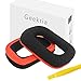 Geekria QuickFit Mesh Fabric Replacement Ear Pads and Headband Pad Set Compatible with Logitech G430, G930 Headphones, Repair Parts Suit (Red-Black)