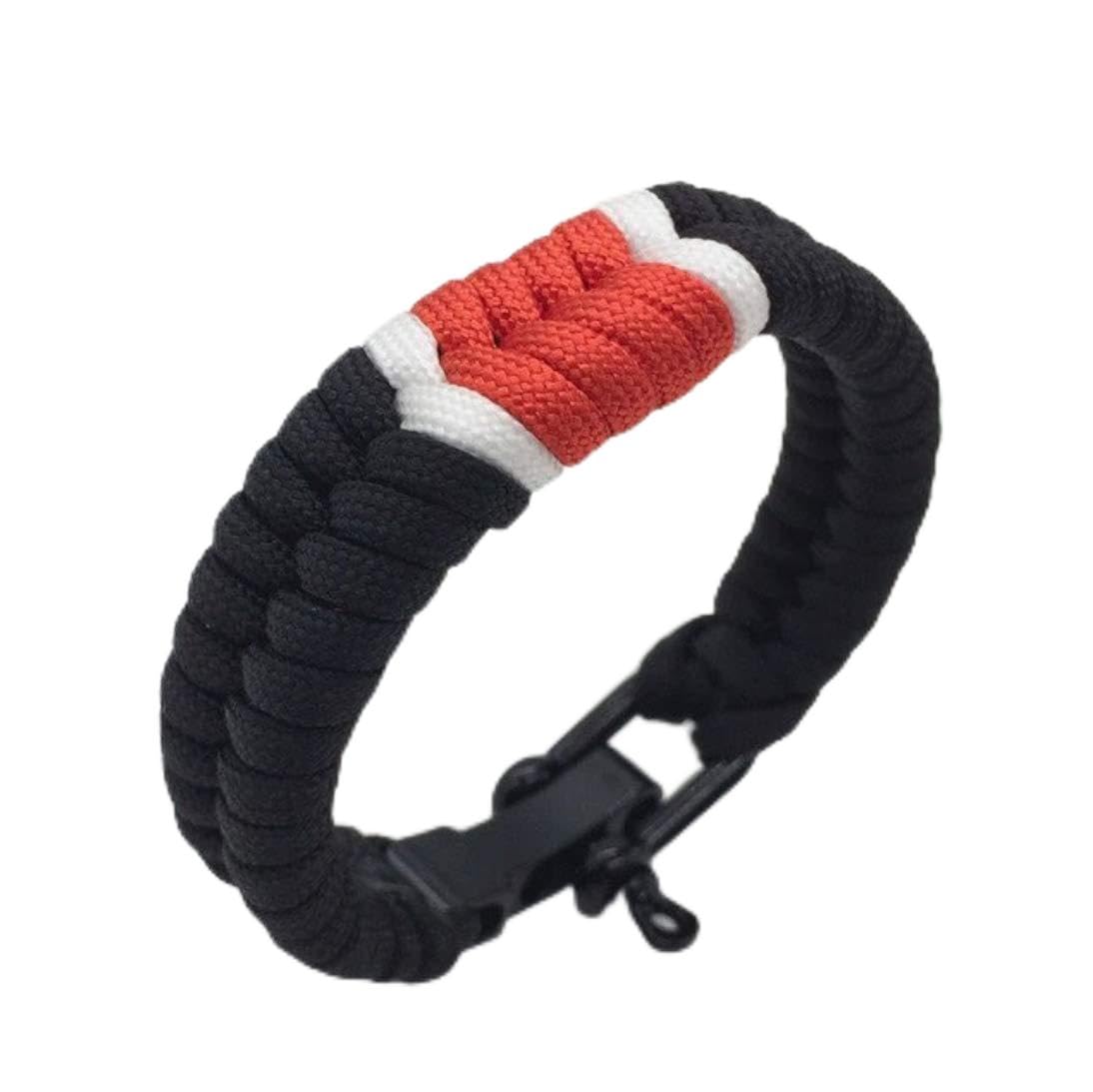 OSS-BJJ Combat Sports - Brazilian Jiu Jitsu Ranked Bracelet - BJJ Wristband - Jiu Jitsu Bracelet - Selection of Colours (Black, 24)