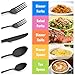 Black Silverware Set with Serving Pieces - Deedro 48-Piece Stainless Steel flatware Cutlery Utensil Set for Dessert & Dinner, Mirror Polished Knives Forks Spoons Set Service for 8