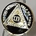 Bright Star Press 25 Year Classic Black AA Alcoholics Anonymous Medallion Chip Tri Plate Gold & Nickel Plated Serenity Prayer