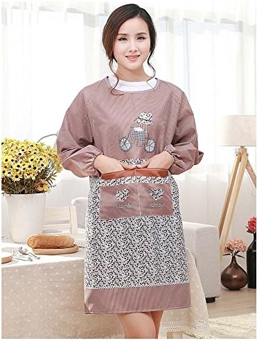 Jeanette Long sleeve Apron With sleeves Overalls Anti-dressing coffee