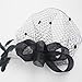 vimans Women's Bowknot Feather Detachable Cocktail Party Veil Fascinator Hair Clip Hat Black