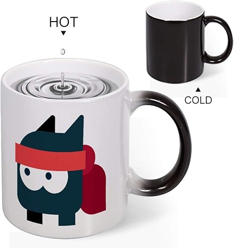 Amazon Co Jp シンプルな忍者ゲームのキャラクターマグカップ 350ml 熱で色が変わるマジックカラー コーヒーマグティーマグ ホーム キッチン