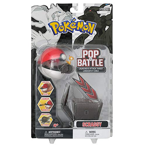 Jakks Pacific Pokemon Pop N Battle Launcher Attack Target With Scraggy