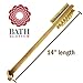 Bath Blossom Bath Body Brush Natural Bristles - Exfoliating Body Brush - Effective for Wet and Dry Body Brushing - Long Handle Shower Back Scrubber Brush - Suitable for Men and Women