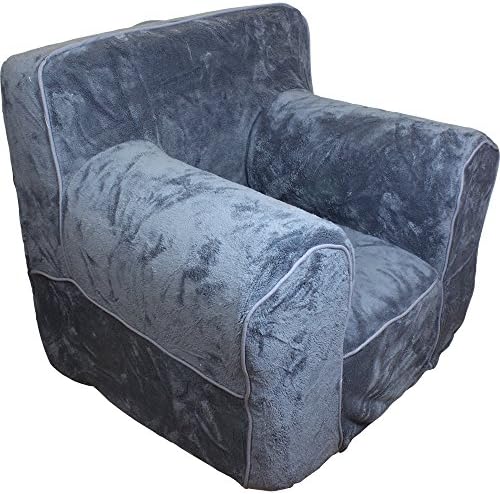 CUB CHAIRS Comfy Small Grey Plush Kid's Chair with Machine Washable Removable Cover