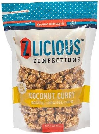 Zlicious Confections Coconut Curry Salted Caramel Corn 8 oz