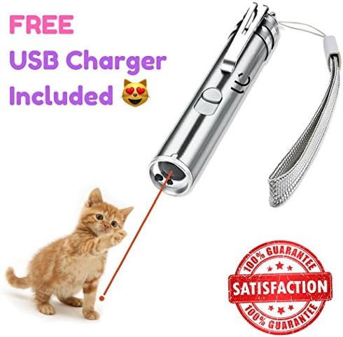 Undercut Innovations Professional Laser Pointer Cat Toy and Training Tool, Free USB Charging Cable Included Interactive LED Light with 3 Settings