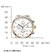 BINGER Men's Date Multifunction Chronograph Watches with Stopwatch Timer Black Leather Strap (white dial rose gold case)