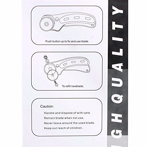 Rotary Cutter, Drillpro Rotary Cutter Blades 45mm, Rotary Cutter for Fabric, Sewing, Quilting, Rotary Cutter Tool + 5 Blades