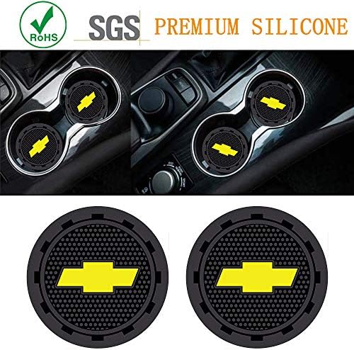 Pumauto 2 Pcs Silcone 2.75 inch Car Cup Interior Accessories Anti Slip Cup Mat for for Chevrole,Silverado,Corvette,Cruze,Malibu,Epica, Aveo,Sail,Captiva,Camaro,Volt,etc All Models