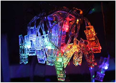Photo Hanging Clips String Light 1.5M 10 LED Pegs Light Strands Lamp for Café Commercial Decoration or Indoor Bedroom Living Room (Type C)