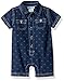 Calvin Klein Baby Boys Woven Romper, Blue, 0/3M