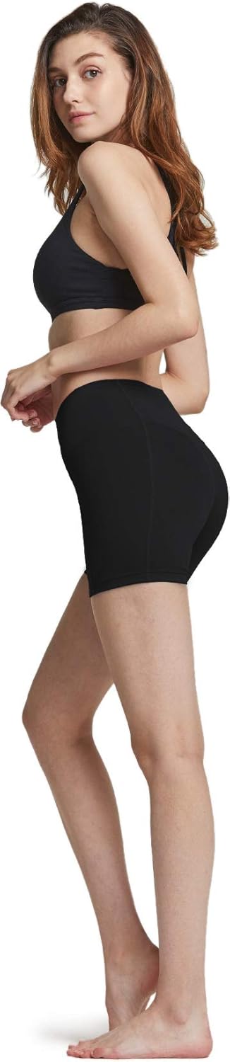 ATHLIO 1, 2 or 3 Pack Women's High Waist Tummy Control Yoga Shorts, Workout Exercise Shorts, Running Shorts w Pocket: Clothing