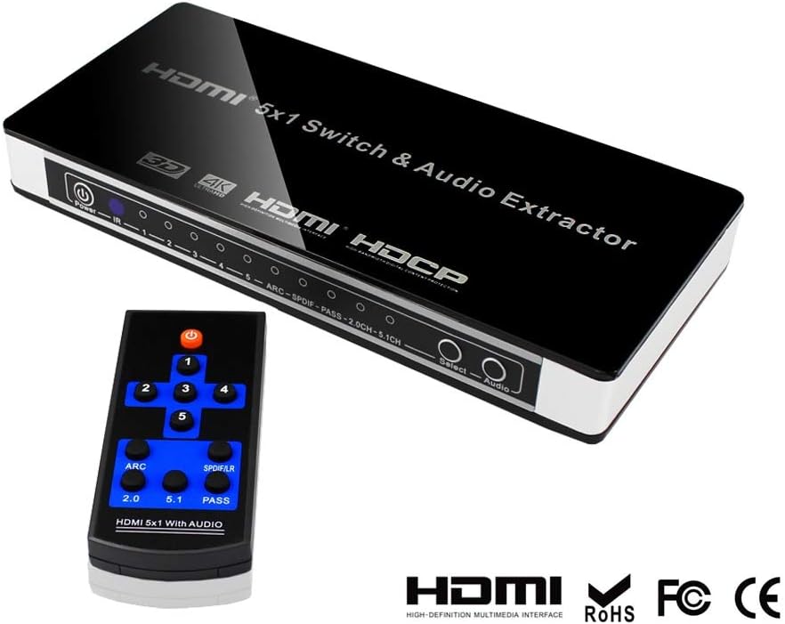 Cable Length Au Plug Color 5x1 Hdmi Switch Shinebear Quality Hdmi Switch Switcher 5x1 Hdmi Audio Extractor Video Converter 4kx2k 3d Arc Audio Edid Setting 7 1ch Adv 2ch With Remote