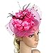 ACTLATI Fascinators Hat for Women Tea Party Headpiece Wedding Cocktail Flower Mesh Feathers Hair Clip 20s Flapper Fascinators