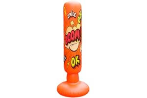 SheerFaring Punching Bag Inflatable Freestanding Toy Sturdy PVC Material for Practicing with Stand Suitable for Children Home