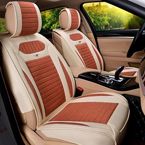 シートクッション 車用 カーシートカバー 5シート防水シートカバーユニバーサルセットの車のフルレザークッションプロテクター互換性のあるエアバッグ Color Seal限定商品 Orange シートカバー