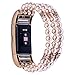 IMYMAX Replacement for Fitbit Charge 2 Bands Bracelets for Women Dressy Artificial Pearl Elastic Handmade Bracelet/Wrist band for Fitbit Charge 2 Smart Watch (Pearl Pink)