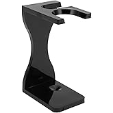 Acrylic Shaving Brush Stand Black Shaving Brush and Razors Holder Beard Grooming Brush Holder Stand for Razor and Shaving Brush Shave Accessory