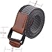 MIJIU Canvas Belt Gunblack Metal D Ring Buckle Webbing Belt 38mm Wide