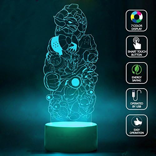 CMLART Many Pokemon Stacked 3d Lamp Night 7 Color Change Best Gift Night Light LED Furnish Desk Table Lighting Home Decoration Toys