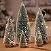 5 Pieces Artificial Mini Christmas Sisal Snow Frost Trees, Bottle Brush Trees Plastic Winter Snow Ornaments Tabletop Trees for Christmas Party Home Decoration