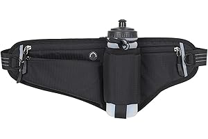 Running Waist Pack,Adjustable Hydration Running Belt Bag with Foldable Water Bottle Holder(Bottles NOT Included),Water Resist