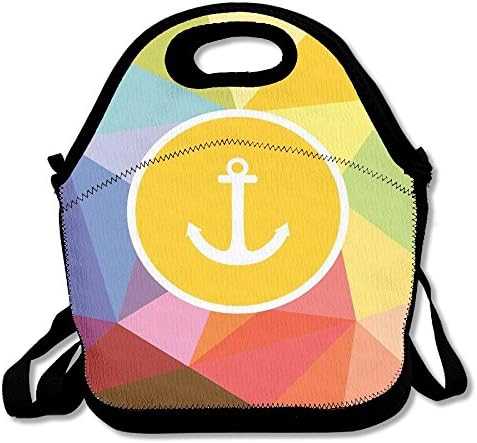 Marvin Conrad Anchor Holiday Sailor Summertime Geometric Pattern Background Illustration Decorative Lunch Bag Tote For School Work Outdoor
