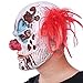 Halloween Clown Mask Full Head Latex Scary Clown Mask with, White, Size Large
