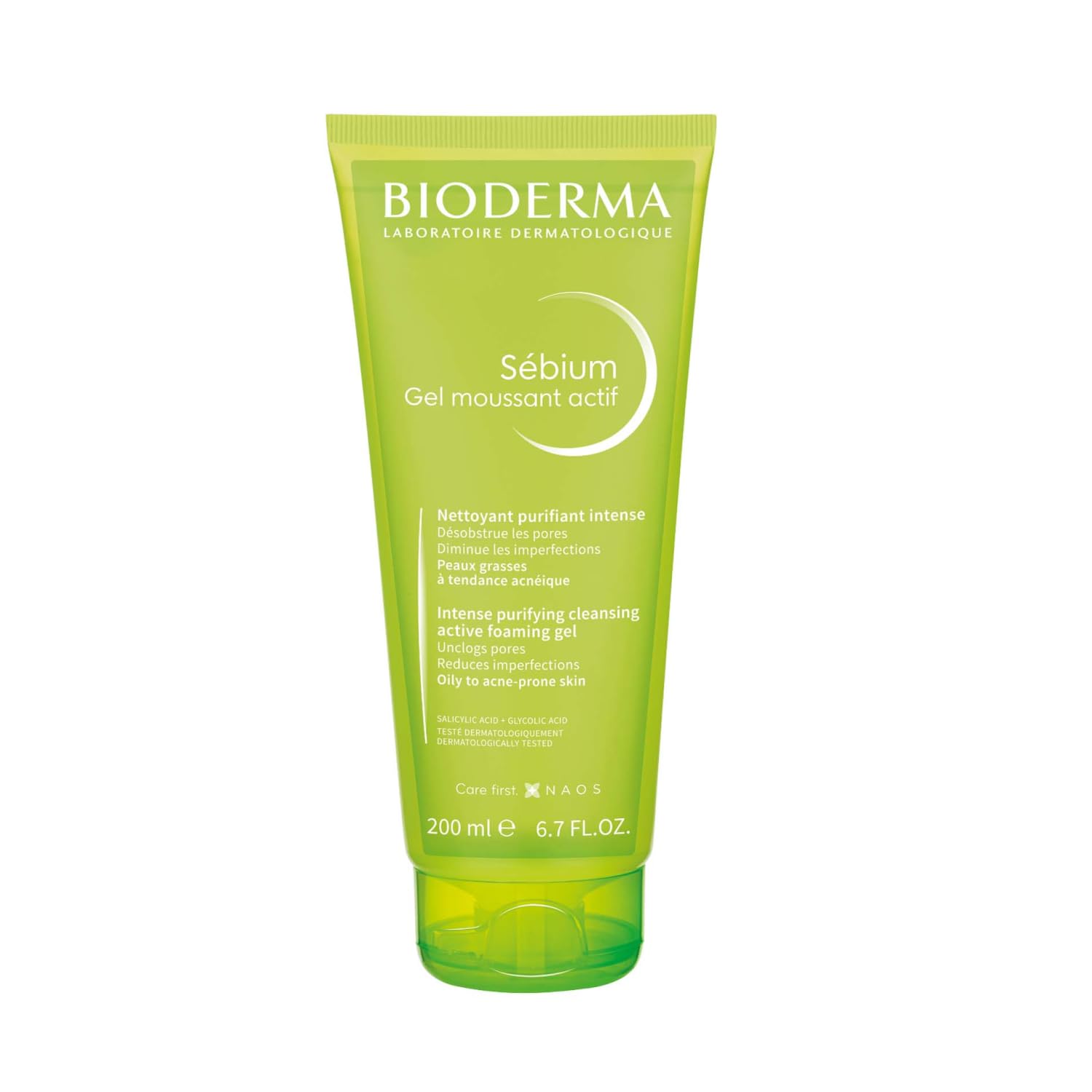 Bioderma Sébium Active Foaming Gel - Intensely Purifying, Cleansing & Hydrating Acne Face Wash to Protect Acne Prone, Oily & Combination Skin, 200ml