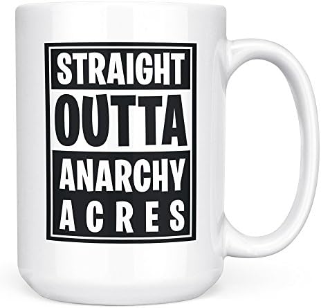 Fortnite Mug Straight Outta Anarchy Acres - Fortnite Gifts Kids Mens Boys - 15oz White Ceramic Coffee Cup