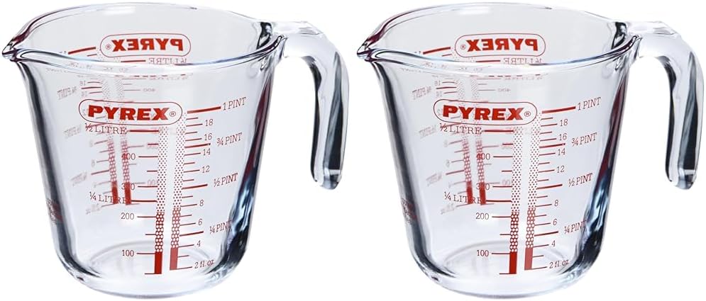 Pyrex Measuring Jug 500ml Multicolor Pack of 2 P586 Borosilicate Glass