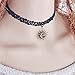 9 PCS Women's Classic Black Velvet and Black Stretch Gothic Tattoo and Black Lace Choker Collar Necklace-Length Adjustable
