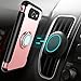 DONWELL Galaxy J3 2017 Business Style Hybrid Shockproof Protective Phone Case Cover with Built-in Ring Grip Stand Holder for Samsung Galaxy J3 Emerge/Express Prime 2 / Amp Prime 2 (Rose Gold)