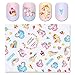NICOLE DIARY 2 Sheets 3D Nail Stickers Unicorn Colorful Rainbow Star Heart Designed Manicure Nail Art Adhesive Transfer Sticker