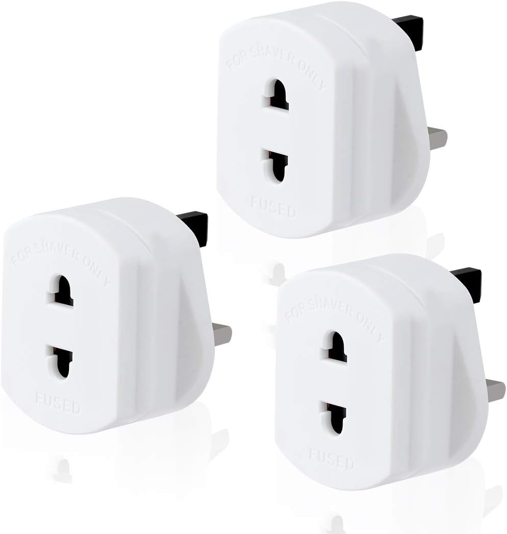 Shaver Plug Adaptor,AIEVE 3 x Pack Plug Adapter 2 Pin Amazon.co.uk