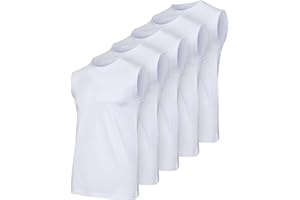 Real Essentials 5 Pack: Men's Cotton Sleeveless Crewneck Tank Top Casual Shirts Tees (Big & Tall Available)