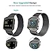 Hagibis Compatible Fitbit Blaze Band with New Metal Frame Milanese Loop Stainless Steel Bracelet Strap Magnet Lock Band for Fitbit Blaze Smart Watch-Small Large Black Sliver Rose Gold (Black, Small)