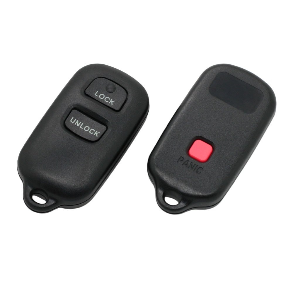BROVACS Replacement Key Shell Compatible with TOYOTA Camry Solara Keyless Entry Remote Key Case Fob 2 Button + Panic 3 BTN PG417B