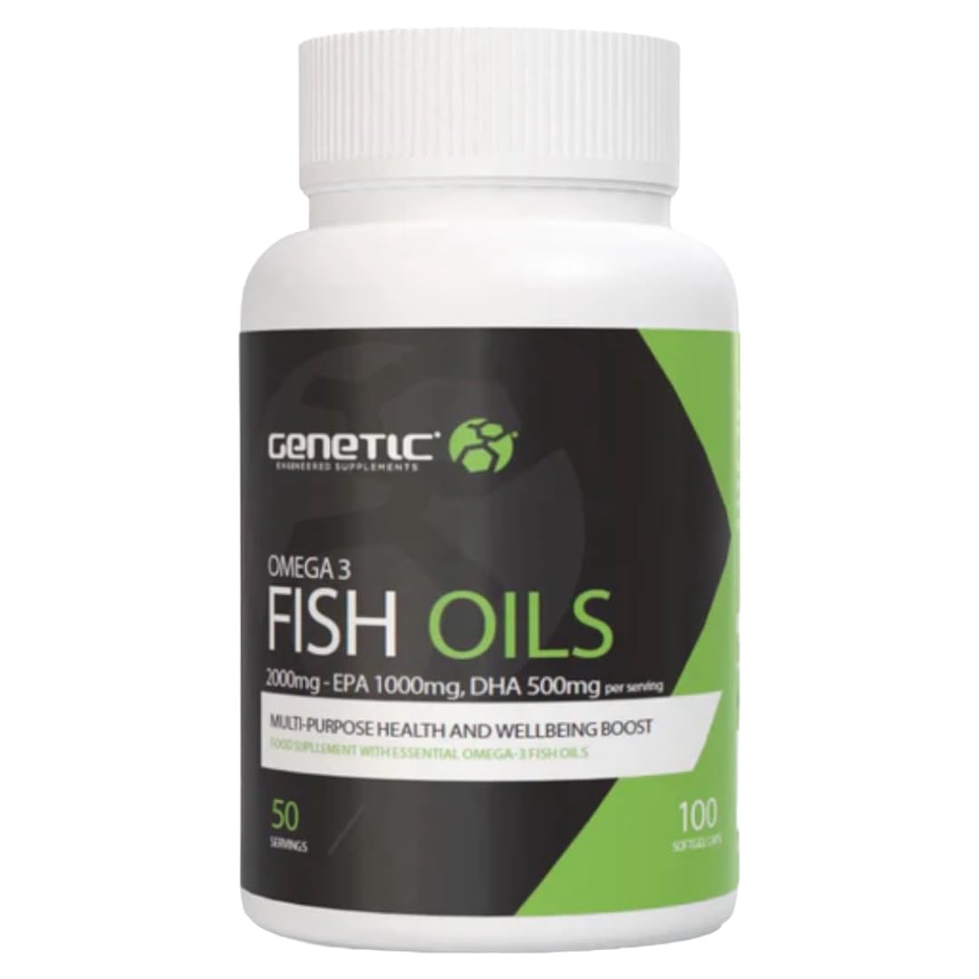 Omega 3 Fish Oils – 2000mg with 1000mg EPA & 500mg DHA Per Serving - 100 High-Strength Capsules - 50 Servings - Guaranteed Free from pesticides - Manufactured in The UK