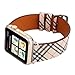HotGlows 42mm Tartan Plaid Style Replacement Strap Wrist Band with Silver Metal Adapter Compatible with Apple Watch Series 3 2 1